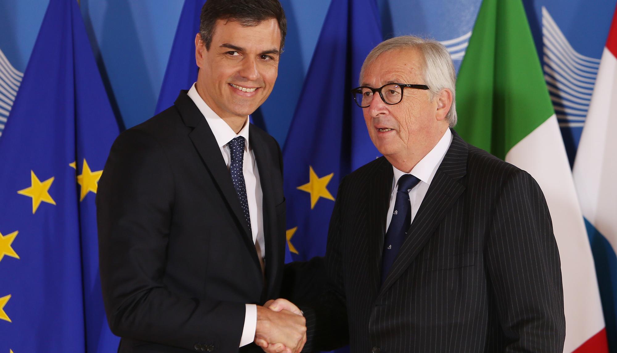 Pedro Sánchez y Jean Claude Juncker